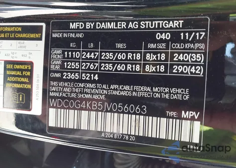 2018 Mercedes-Benz Glc 300 4Matic from USA, damaged, VIN WDC0G4KB5JV056063